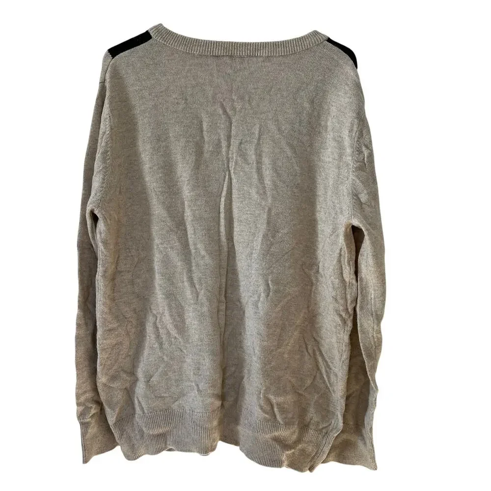 The Children's Place Boys‎ Tan Argyle V-Neck Sweater Size 7/8 Medium